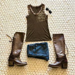 Billabong tank top with lace detail